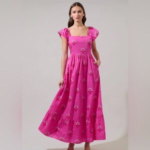 Sugarlips Pink Floral Maxi Dress